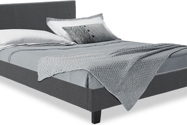 Κρεβάτι Nevil pakoworld 150x200 με ύφασμα χρώμα ανθρακί