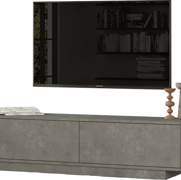 Έπιπλο τηλεόρασης Zoeva pakoworld γκρι cemento 140x35,5x38εκ