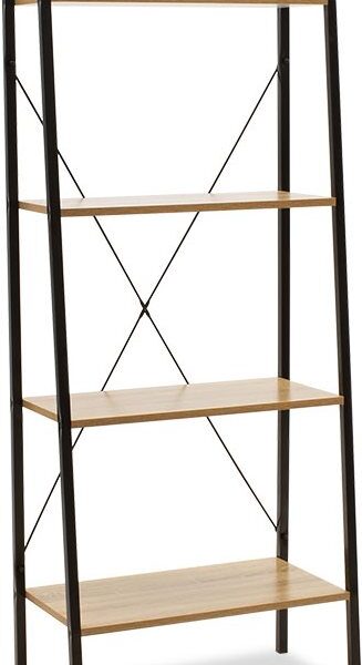 Βιβλιοθήκη- Ραφιέρα Ramon pakoworld φυσικό-μαύρο 60x23x145,5εκ