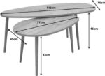 Τραπέζι σαλονιού Monty pakoworld 2 τεμ. σε oak απόχρωση 116x46x46εκ - Image 6