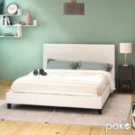 Κρεβάτι Nevil pakoworld 150x200 PU χρώμα λευκό ματ - Image 2