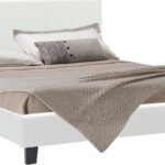 Κρεβάτι Nevil pakoworld 150x200 PU χρώμα λευκό ματ