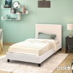 Κρεβάτι Nevil pakoworld 100x200 PU χρώμα λευκό ματ - Image 2