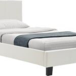 Κρεβάτι Nevil pakoworld 100x200 PU χρώμα λευκό ματ