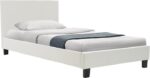 Κρεβάτι Nevil pakoworld 100x200 PU χρώμα λευκό ματ