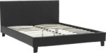 Κρεβάτι Nevil pakoworld 150x200 PU χρώμα μαύρο ματ - Image 3