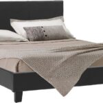 Κρεβάτι Nevil pakoworld 150x200 PU χρώμα μαύρο ματ