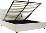 Κρεβάτι Roi pakoworld 160x200 PU λευκό ματ + αποθηκευτικό χώρο - Image 3