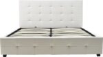 Κρεβάτι Roi pakoworld 160x200 PU λευκό ματ + αποθηκευτικό χώρο - Image 4