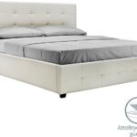 Κρεβάτι Roi pakoworld 160x200 PU λευκό ματ + αποθηκευτικό χώρο