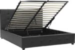 Κρεβάτι Roi pakoworld 160x200 PU μαύρο ματ + αποθηκευτικό χώρο - Image 3