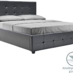 Κρεβάτι Roi pakoworld 160x200 PU μαύρο ματ + αποθηκευτικό χώρο