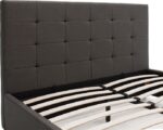 Κρεβάτι Roi pakoworld 160x200 ύφασμα ανθρακί + αποθηκευτικό χώρο - Image 6