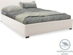 Κρεβάτι Norse pakoworld pu λευκό με αποθηκευτικό χώρο 160x200εκ