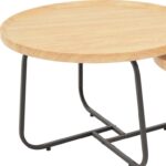 Tραπέζια σαλονιού Crismory pakoworld σετ 2τεμ MDF σε φυσική απόχρωση και μαύρα μεταλλικά πόδια - Image 4