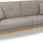 Καναπές-κρεβάτι Carmelo pakoworld με μπεζ-γκρι ύφασμα 214x80x86εκ