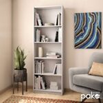 Βιβλιοθήκη Max pakoworld σε λευκό χρώμα 58x23x170εκ - Image 2