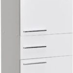Ντουλάπα Chad pakoworld με συρτάρια λευκό gloss 45x40x188εκ