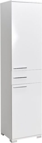 Ντουλάπα Chad pakoworld με συρτάρια λευκό gloss 45x40x188εκ