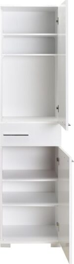 Ντουλάπα Chad pakoworld με συρτάρια λευκό gloss 45x40x188εκ - Image 5