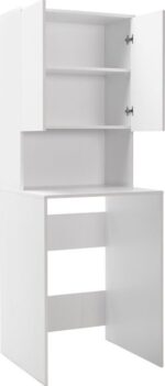 Έπιπλο πλυντηρίου Ryda pakoworld μελαμίνης λευκό 65x60x182εκ - Image 2