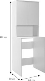 Έπιπλο πλυντηρίου Ryda pakoworld μελαμίνης λευκό 65x60x182εκ - Image 5
