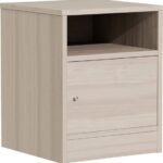 Κομοδίνο Foly pakoworld με ένα ντουλάπι γκρι oak 40x40x50εκ
