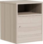 Κομοδίνο Foly pakoworld με ένα ντουλάπι γκρι oak 40x40x50εκ