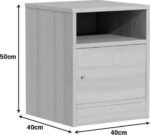 Κομοδίνο Foly pakoworld με ένα ντουλάπι γκρι oak 40x40x50εκ - Image 5