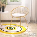 Καρέκλα Seth pakoworld μέταλλο χρυσό-μαξιλάρι PVC λευκό - Image 2