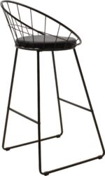 Σκαμπό μπαρ Seth pakoworld μέταλλο μαύρο-μαξιλάρι PVC μαύρο - Image 2