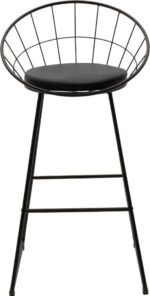 Σκαμπό μπαρ Seth pakoworld μέταλλο μαύρο-μαξιλάρι PVC μαύρο - Image 4