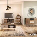 Κονσόλα Boho pakoworld καρυδί με μεταλλικά πόδια 100x50,5x74,5εκ - Image 3