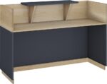 Γραφείο reception Lotus pakoworld σε χρώμα φυσικό - ανθρακί 180x70x110εκ - Image 2
