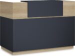 Γραφείο reception Lotus pakoworld σε χρώμα φυσικό - ανθρακί 180x70x110εκ
