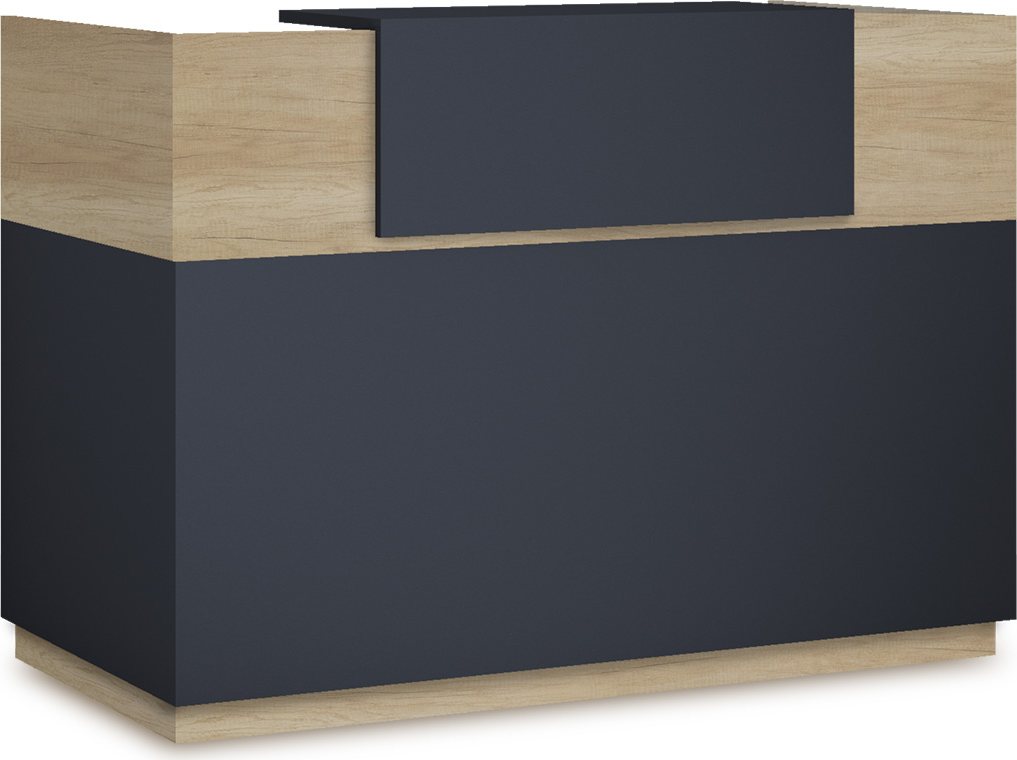 069-000016 Γραφείο reception Lotus pakoworld σε χρώμα φυσικό - ανθρακί 180x70x110εκ - Image 1