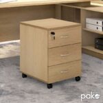 Συρταριέρα γραφείου επαγγελματική Amazon pakoworld τροχήλατη χρώμα sonoma 39x47x52,5εκ - Image 2