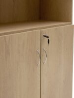 Βιβλιοθήκη γραφείου επαγγελματική Amazon pakoworld χρώμα sonoma 80x40x200εκ - Image 5