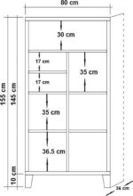 Βιβλιοθήκη PWF-0181-7 σε χρώμα πεύκου 80x36x155εκ - Image 5