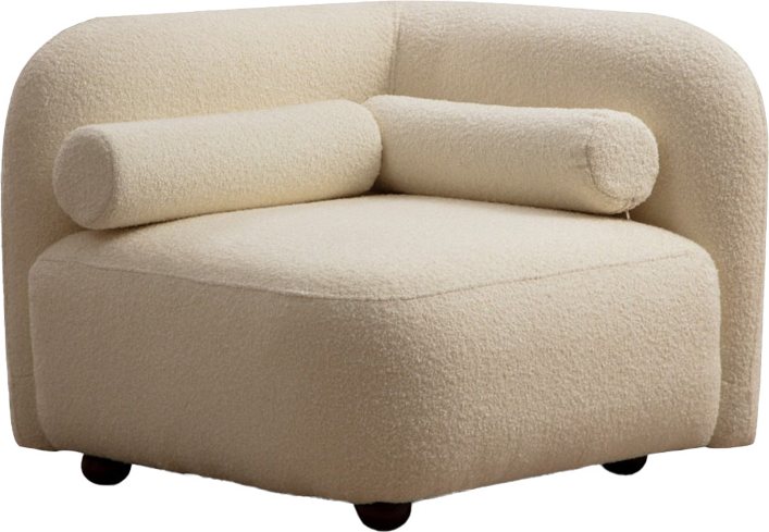 071-001303 Πολυθρόνα Tranquil pakoworld ύφασμα μπουκλέ κρεμ 90x90x74εκ - Image 1