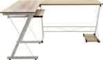 Γραφείο γωνιακό αναστρέψιμο Levi pakoworld-MDF χρώμα oak-λευκό 158x120x73εκ - Image 4