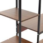 Ραφιέρα επιδαπέδια Leena pakoworld μέταλλο dark oak-μαύρο 80x30x142εκ - Image 2