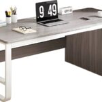 Γραφείο Salto pakoworld με συρταριέρα-MDF γκρι-λευκό 120x48x74εκ