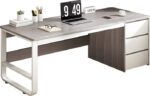 Γραφείο Salto pakoworld με συρταριέρα-MDF γκρι-λευκό 120x48x74εκ
