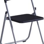Καρέκλα πτυσσόμενη Daxton pakoworld PP μαύρο-ασημί 49x46.5x73.5εκ
