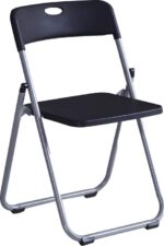 Καρέκλα πτυσσόμενη Daxton pakoworld PP μαύρο-ασημί 49x46.5x73.5εκ