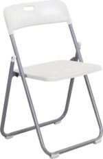 Καρέκλα πτυσσόμενη Daxton pakoworld PP λευκό-ασημί 49x46.5x73.5εκ