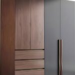 Ντουλάπα Sonlen pakoworld σε καρυδί-ανθρακί απόχρωση 160x52x195εκ