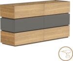 Συρταριέρα Sonlen pakoworld mdf σε ανθρακί-sonoma απόχρωση 120x40x72εκ