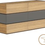 Συρταριέρα Sonlen pakoworld mdf σε ανθρακί-sonoma απόχρωση 120x40x72εκ